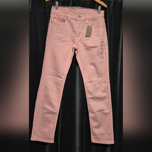 Levi's Pink Straight Leg Jeans with Distressed Design - Picture 1 of 4